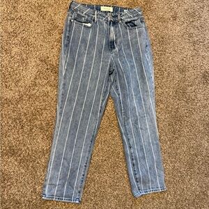 PacSun Blue Denim Pinstripe Boyfriend Jeans